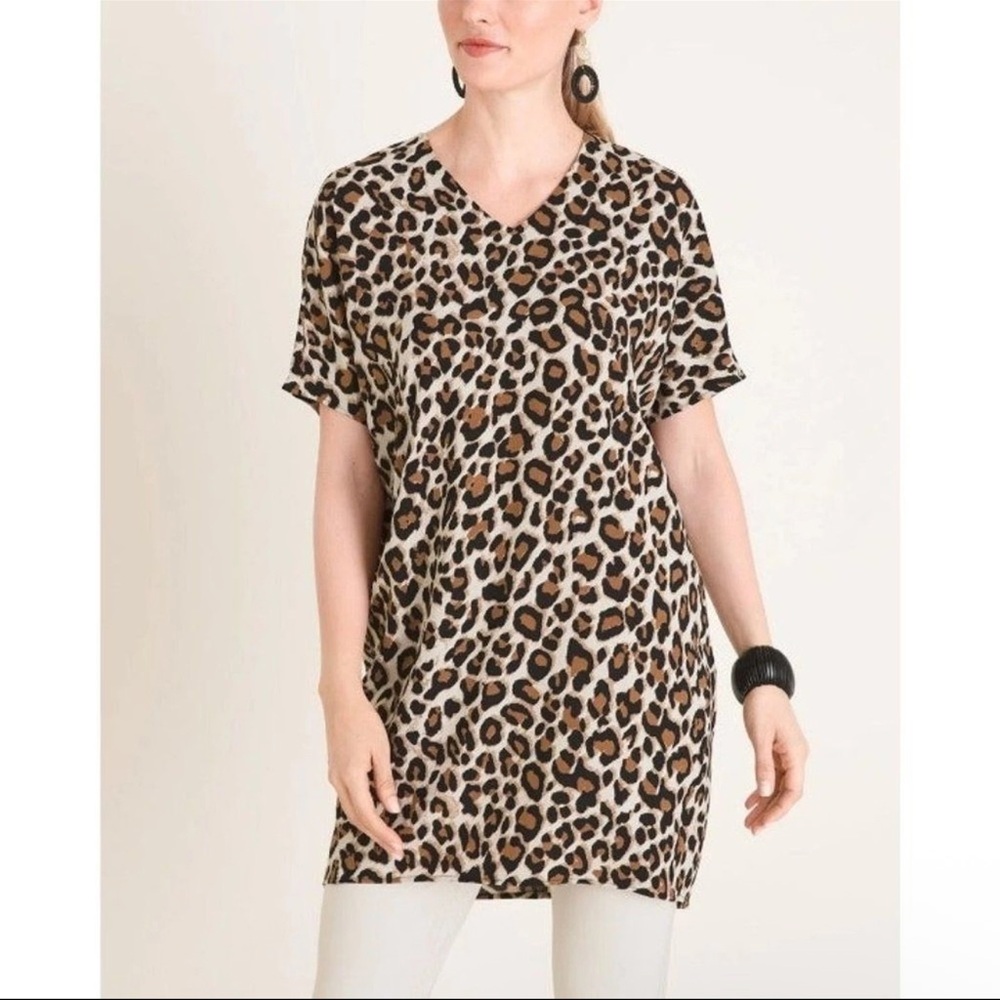 Chico's Wedge Tunic Animal Print Leopard Pattern Size: 3  US: XL/16